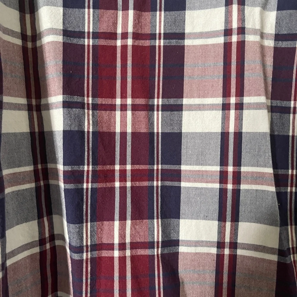 J. Crew Mercantile Plaid Cotton Button Down Shirt Maroon/ Blue / White‎